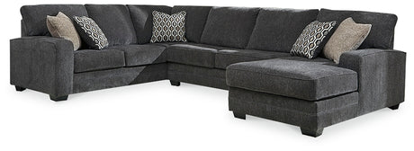 close-up details of Tracling Slate 3-Piece Sectional Sofa