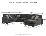 Tracling Slate 3-Piece Sectional with Ottoman - image 7
