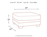 Tracling Slate Chenille Oversized Ottoman - Ella Furniture