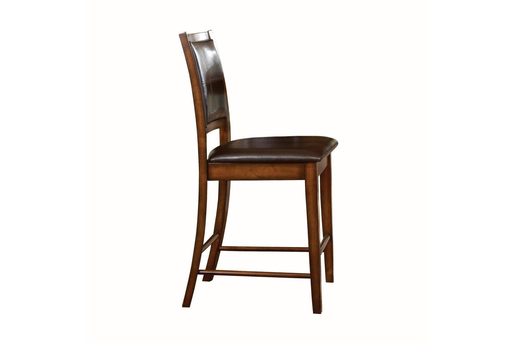 Side view showing table and faux leather side chairs