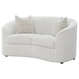 Rainn Boucle Upholstered Sloped Arm Loveseat Latte — product image 4