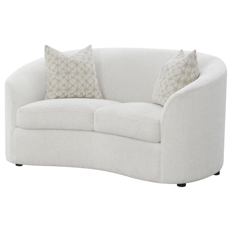Rainn Boucle Upholstered Sloped Arm Loveseat Latte — product image 4