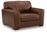 Brogliano Canyon oversized leather chair head-on front view