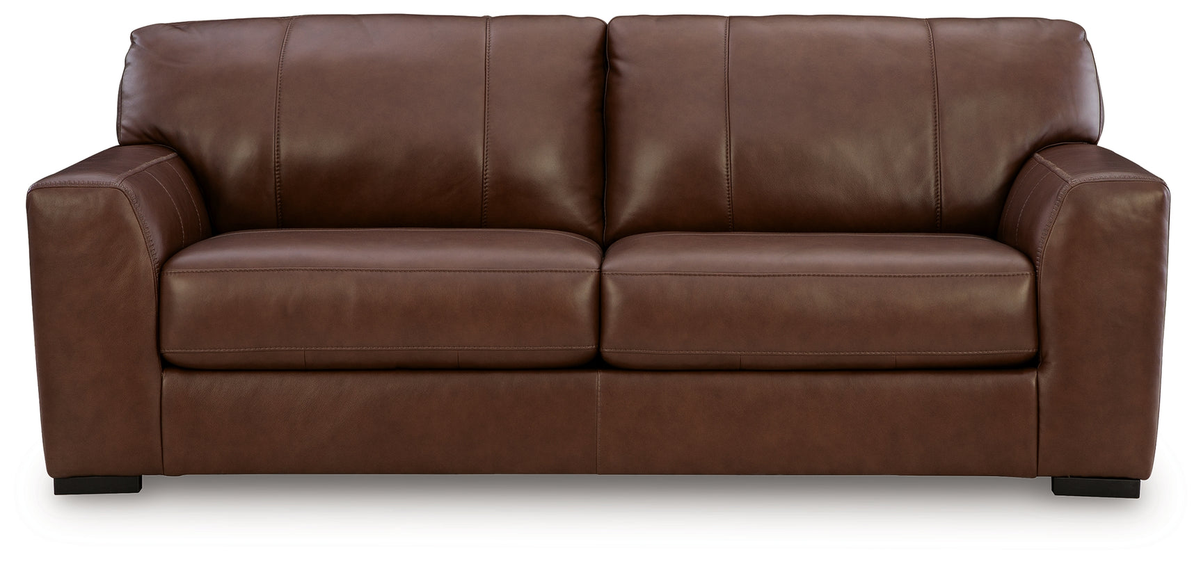 Detail of jumbo stitch on Brogliano Canyon Leather Sofa