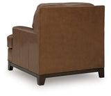 Back view of Saonara Amber Leather Accent Chair