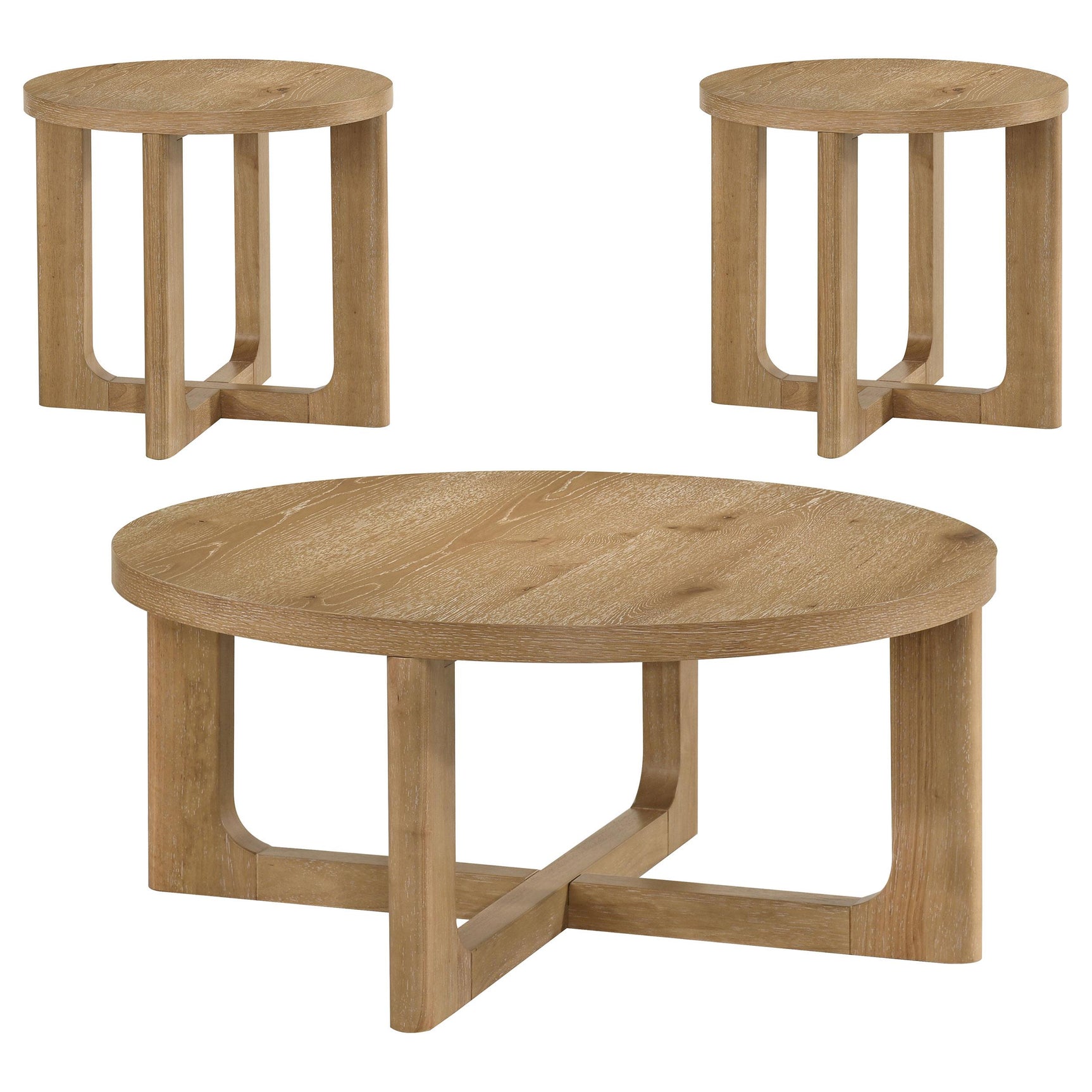 Kessler coffee table with round top and curved open base