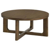 Kessler 3-piece brown round sculptural wood coffee table set