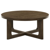 Kessler 3-piece brown round sculptural wood coffee table set