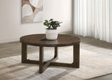 Kessler coffee table side angle showing intersecting curved open base