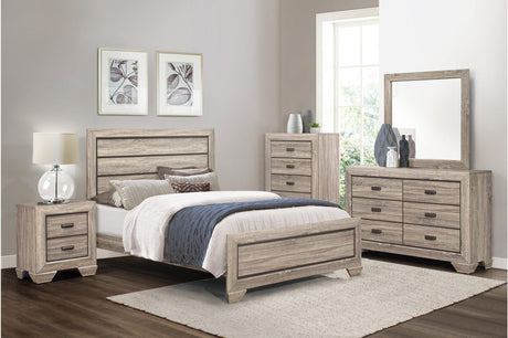 Beechnut Light Elm Panel Bedroom Set main bed view