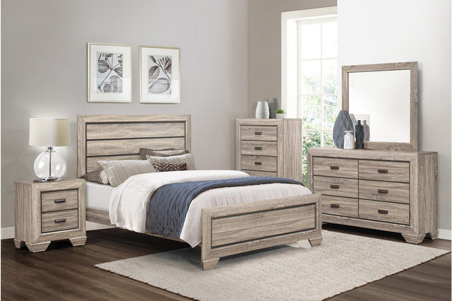 Beechnut Light Elm Panel Bedroom Set main bed view