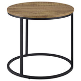 Lainey side table showing plastic glides on legs