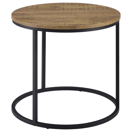 Lainey side table showing plastic glides on legs