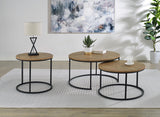 Lainey round side table in living room setting