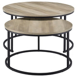 Lainey 2-piece round nesting coffee tables angled view