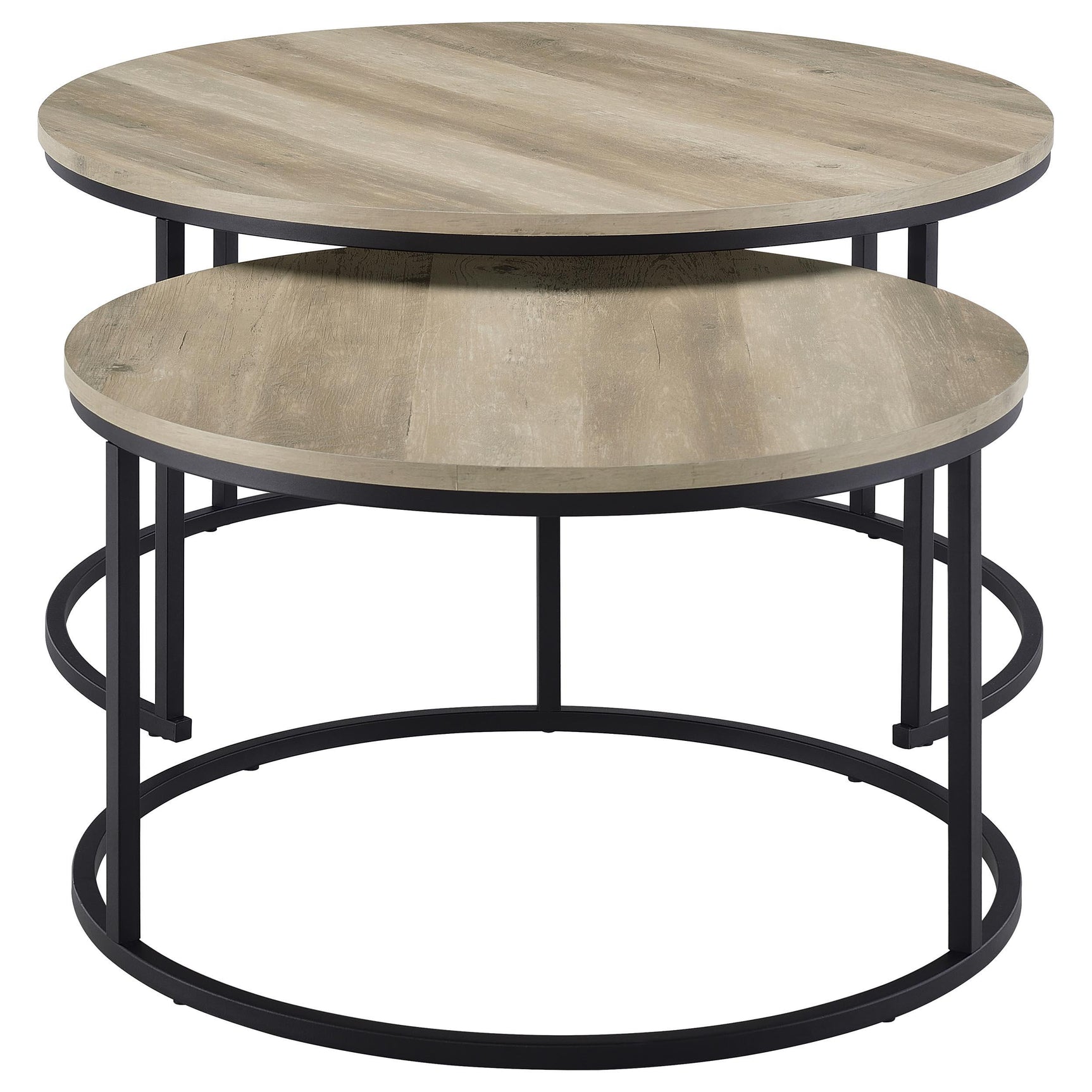 Lainey 2-piece round nesting coffee tables angled view