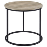 Open metal base structure of Lainey round occasional side table