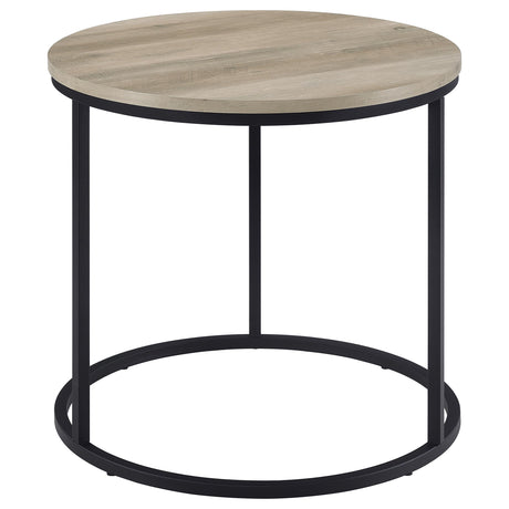 Open metal base structure of Lainey round occasional side table
