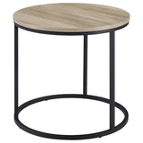 Side angle showing full round edge of the table top