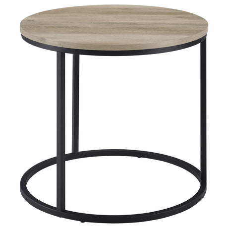 Lainey side table beside a sofa in living room setting