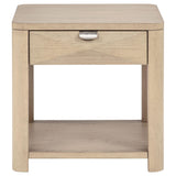 Side view of Marcelo coffee table legs and caster wheels