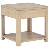 Top view of Marcelo coffee table surface with natural elm grain