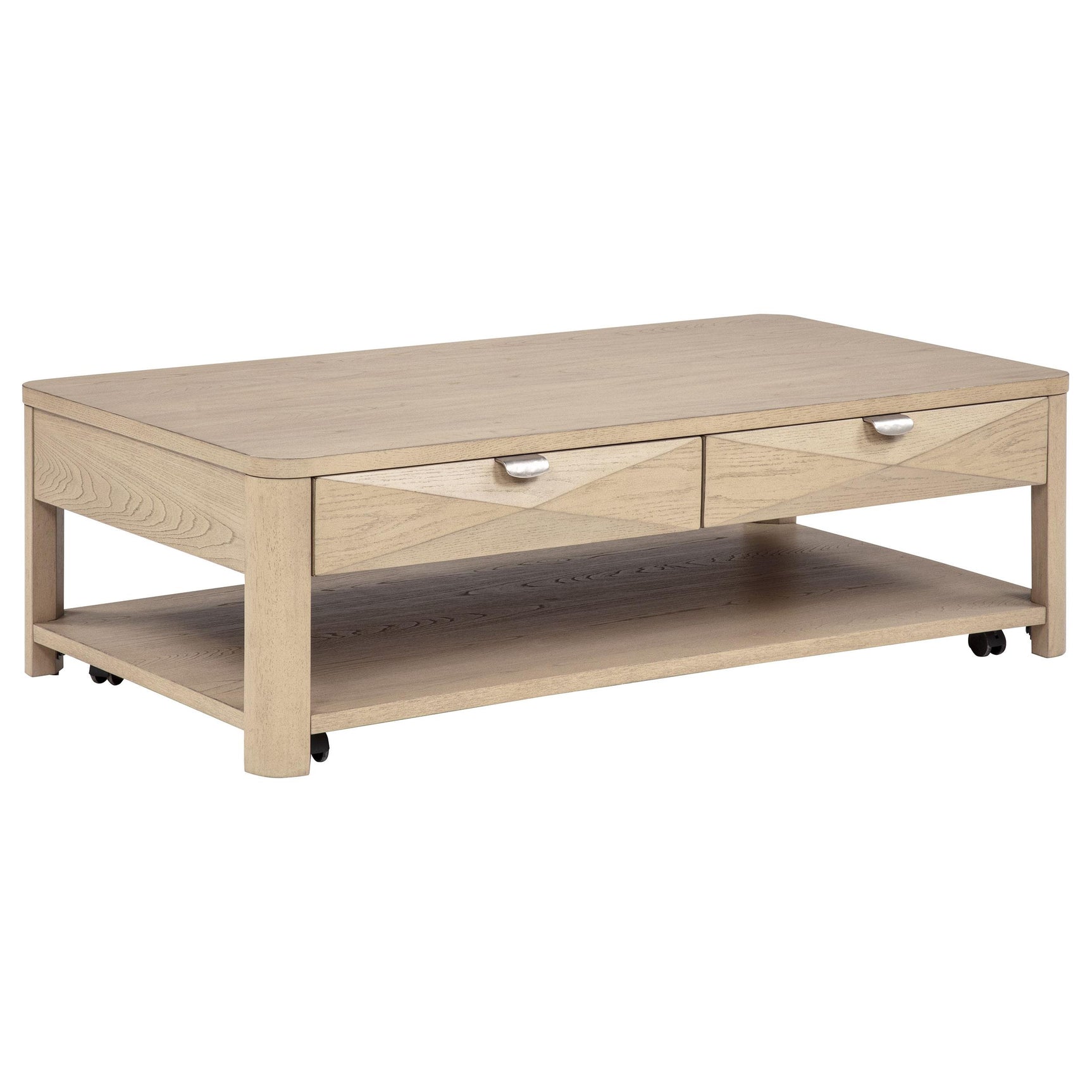 Marcelo end table showcasing geometric veneer pattern