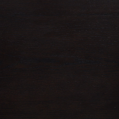 Top view of Marcelo wood end table surface and open shelf