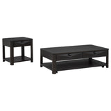 Marcelo coffee table storage drawer open showing interior