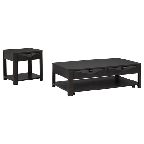 Marcelo coffee table storage drawer open showing interior