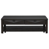 Marcelo end table drawer glide detail