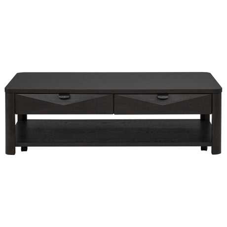 Marcelo end table drawer glide detail
