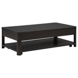Marcelo coffee table underside with casters