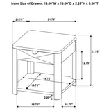 Marcelo coffee table storage open drawer