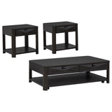 Marcelo coffee table with geometric veneer pattern