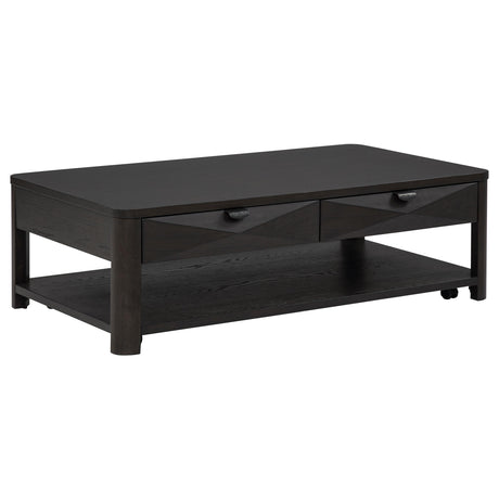 End table drawer and lower shelf detail