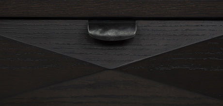 Natural grain oak veneer finish on table surface