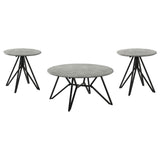 Close-up of Hadi coffee table top with sandy textured faux cement surface