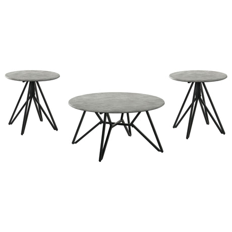 Close-up of Hadi coffee table top with sandy textured faux cement surface