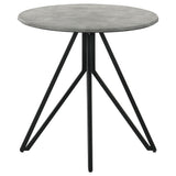 Hadi coffee and end tables paired in modern living room setting
