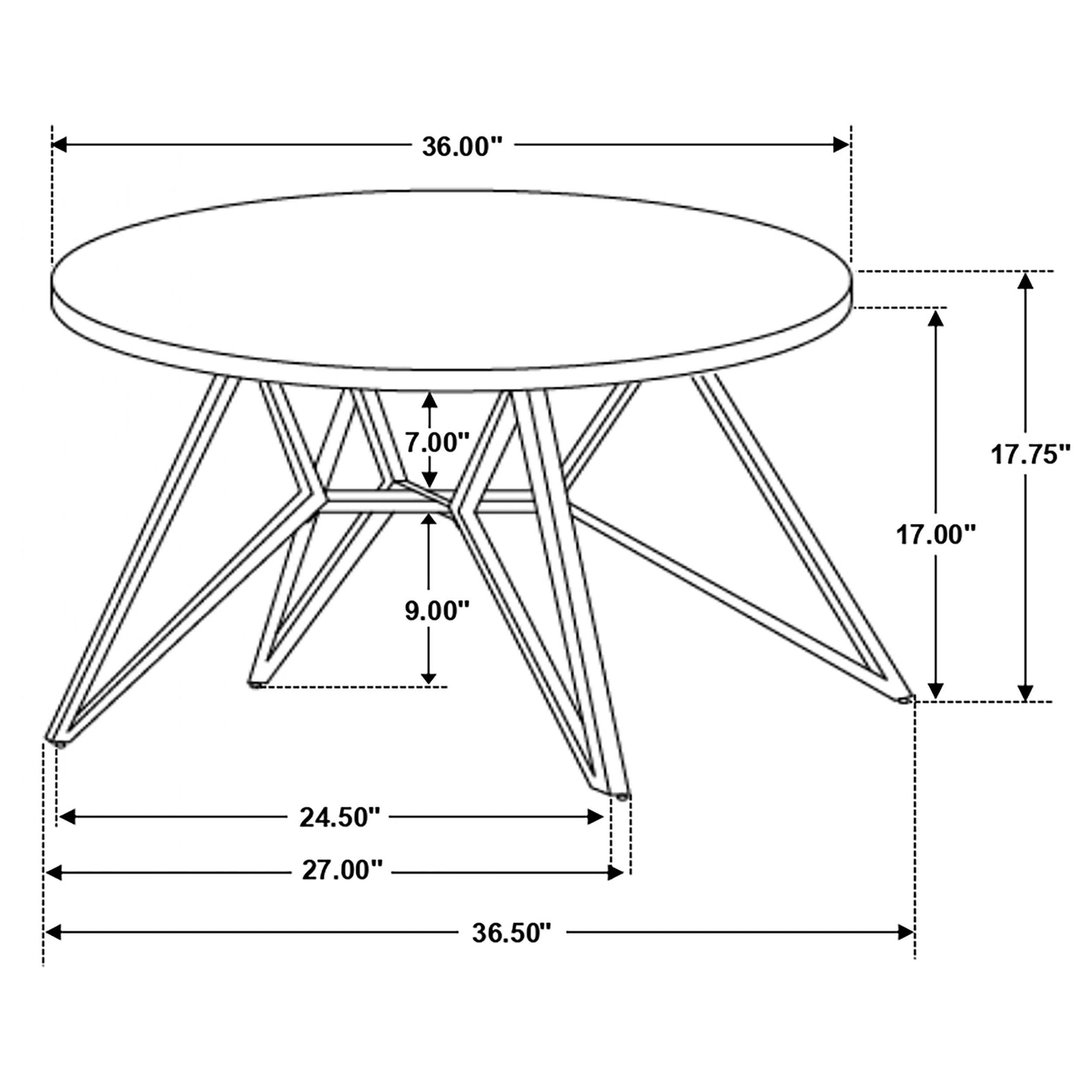 Front view of Hadi tables emphasizing industrial design