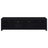 TV stand supporting a large flat screen TV