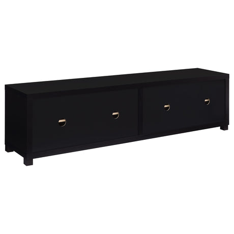Jupiter Entertainment Center black 3-piece set with 79-inch TV stand front view