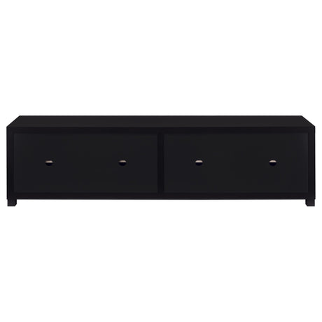 Jupiter Entertainment Center black 3-piece set with 79-inch TV stand front view