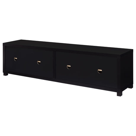 Jupiter Entertainment Center black 3-piece set with 79-inch TV stand front view