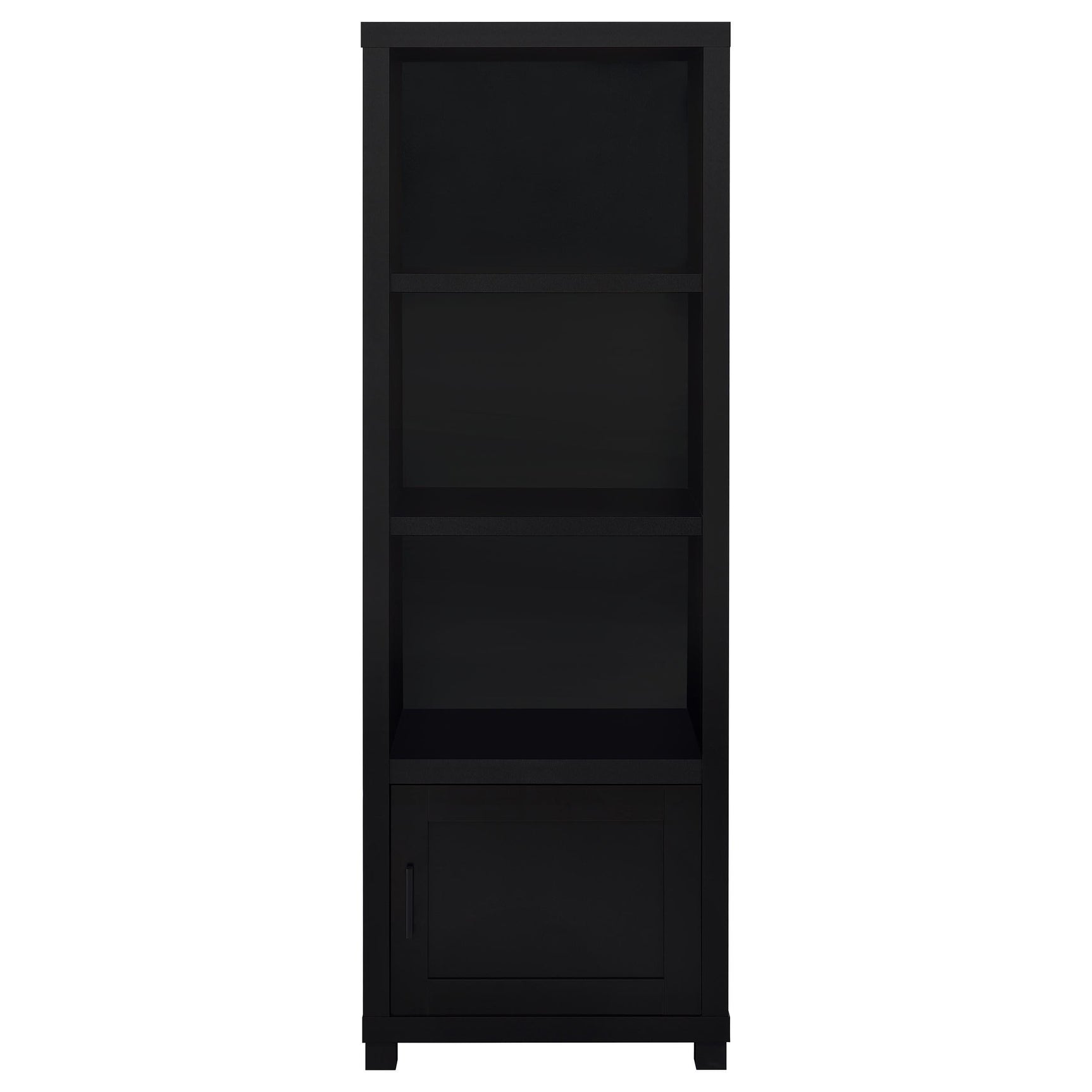 Jupiter Entertainment Center black 3-piece set with 79-inch TV stand front view