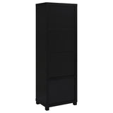 Jupiter Entertainment Center black 3-piece set with 79-inch TV stand front view
