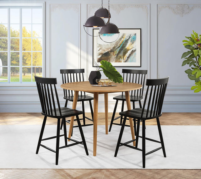 Andrews 5-Piece Round Counter Height Dining Set Light Ash and Black — product view