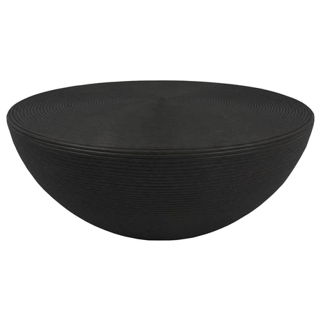Macedo 2-Piece Transitional Round Rattan Coffee and End Table Set Black — product image 5