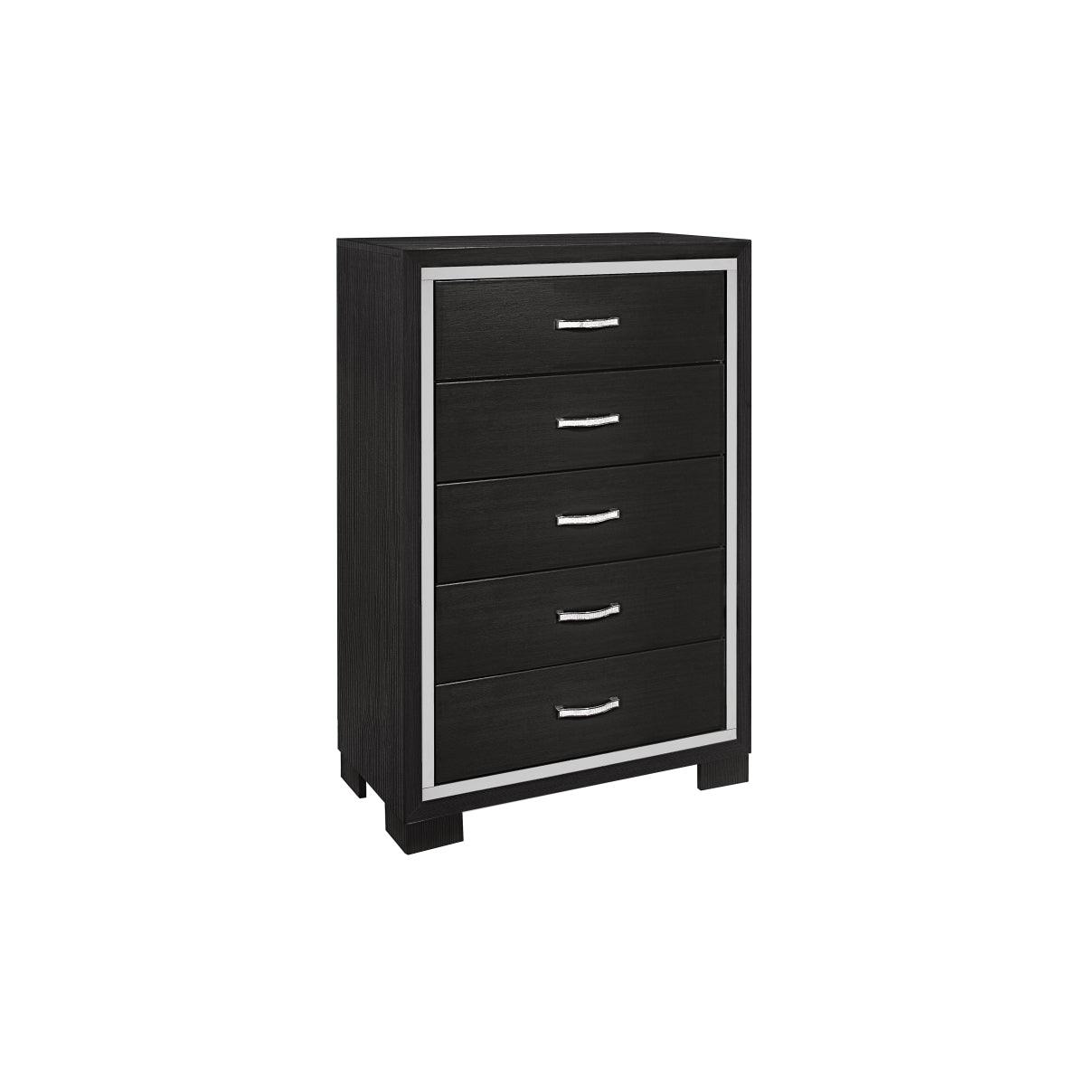 Bellante Black Bedroom Set with queen bed and bookcase storage headboard